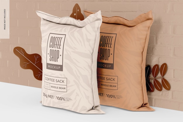 Coffee Sacks Mockup Perspective