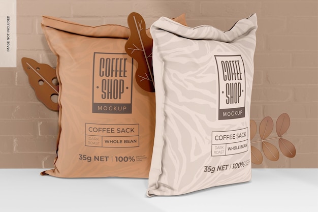 PSD coffee sacks mockup