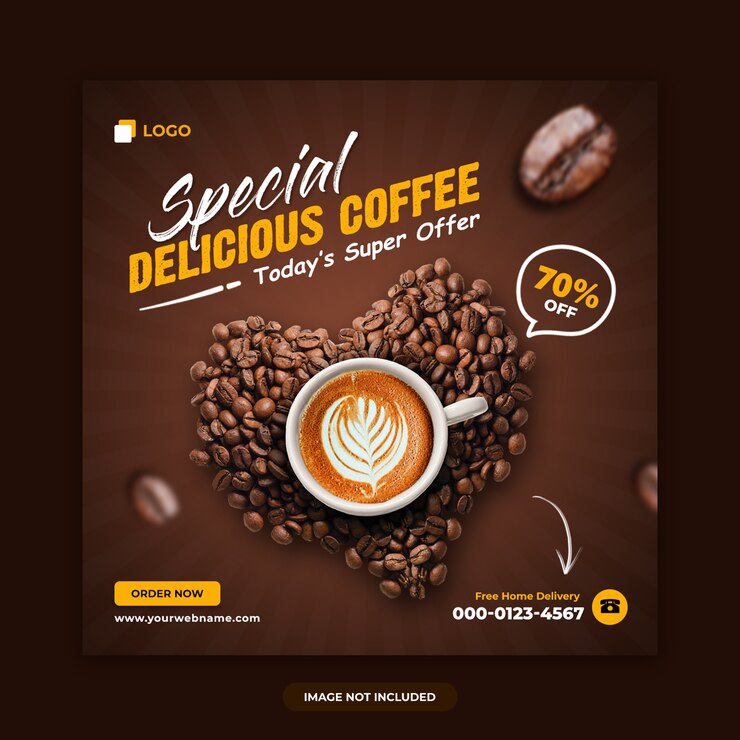 PSD coffee sale social media banner design template