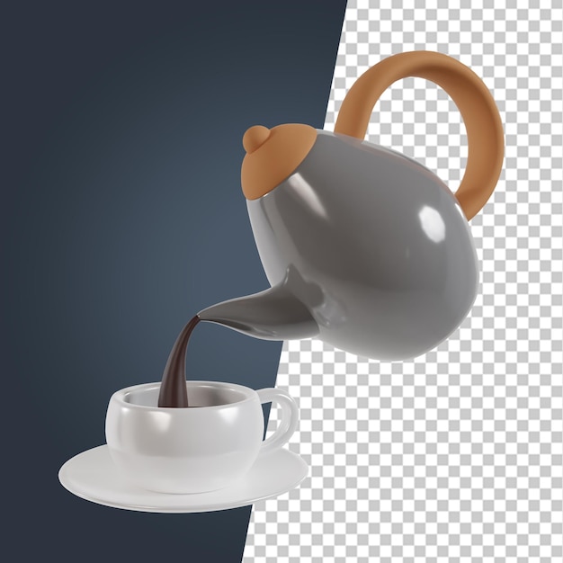 Coffee shop 3d render clipart