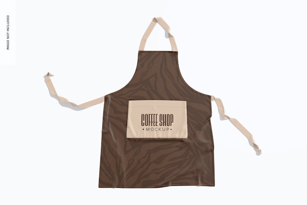 Coffee shop apron mockup top view