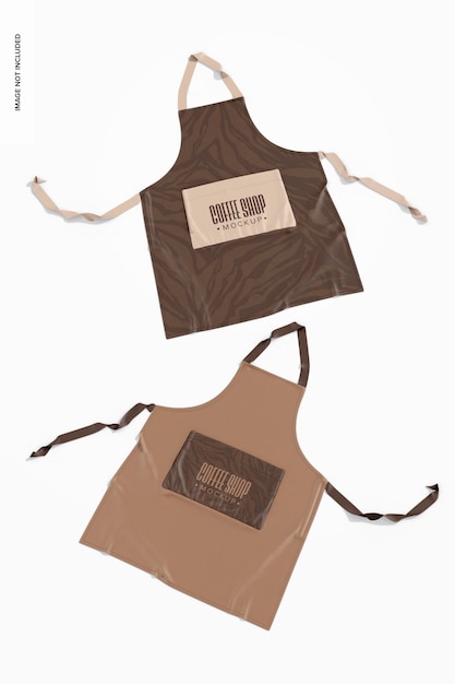 PSD coffee shop aprons mockup