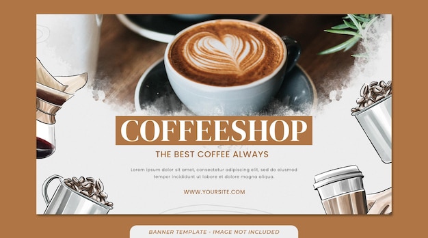 PSD banner di caffetteria social media