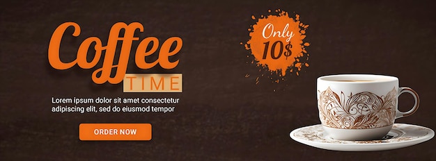 PSD coffee shop banner