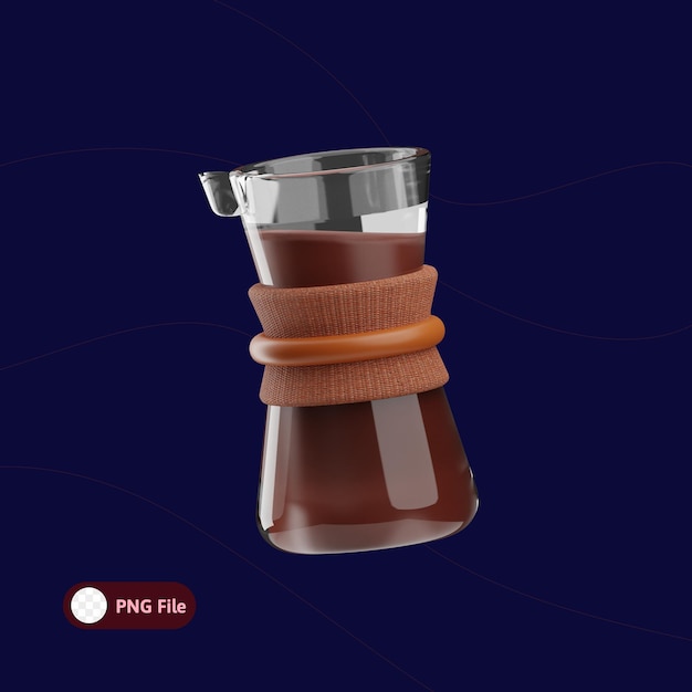 PSD coffee shop chemex coffee 3d illustration