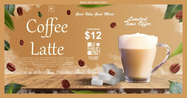 Coffee shop drink menu promotion social media post  template psd