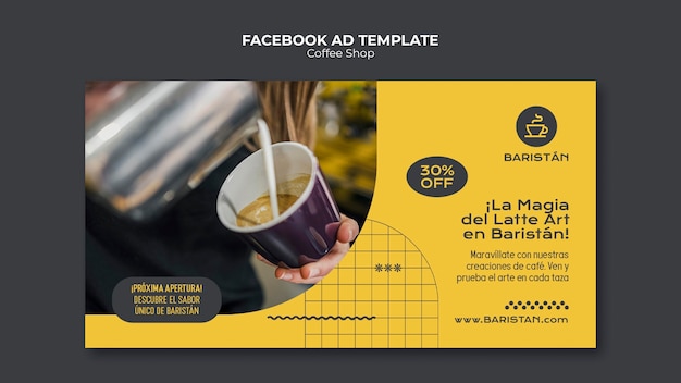 PSD coffee shop facebook template