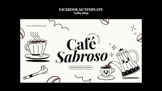 PSD コーヒーショップのfacebookテンプレート