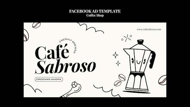 コーヒーショップのFacebookテンプレート