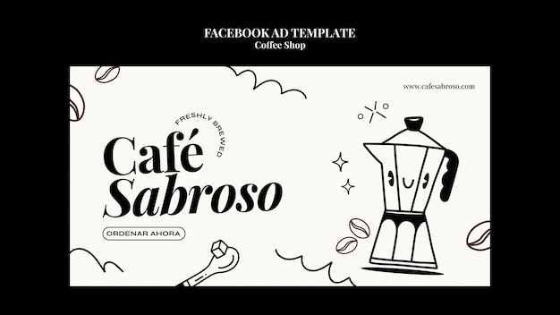 PSD modello facebook per caffetteria