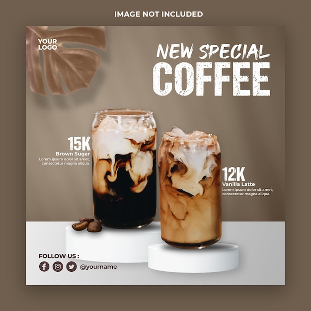 Coffee shop flyer or social media post design template