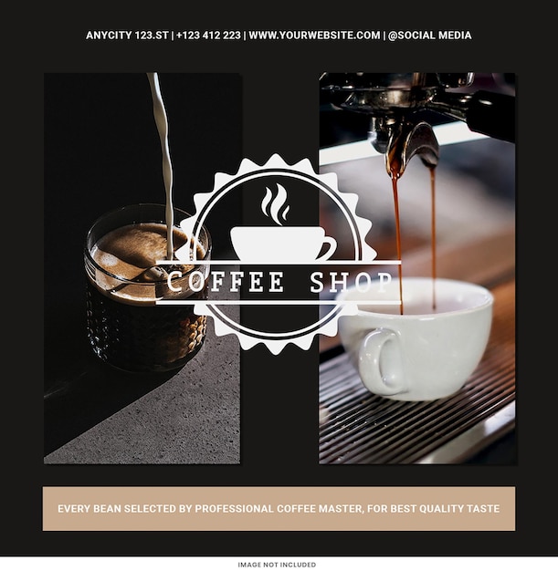 PSD coffee shop instagram post template psd design