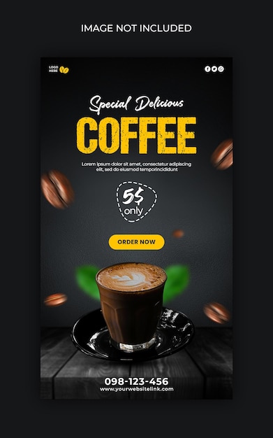 Coffee shop instagram stories social media banner design