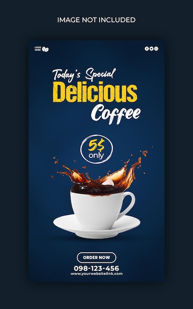 Coffee shop instagram stories social media banner design