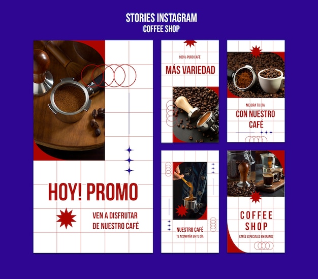 PSD コーヒーショップのinstagramストーリーテンプレート