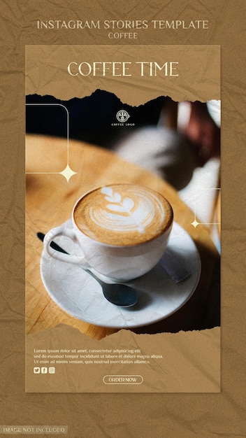 PSD coffee shop instagram stories template