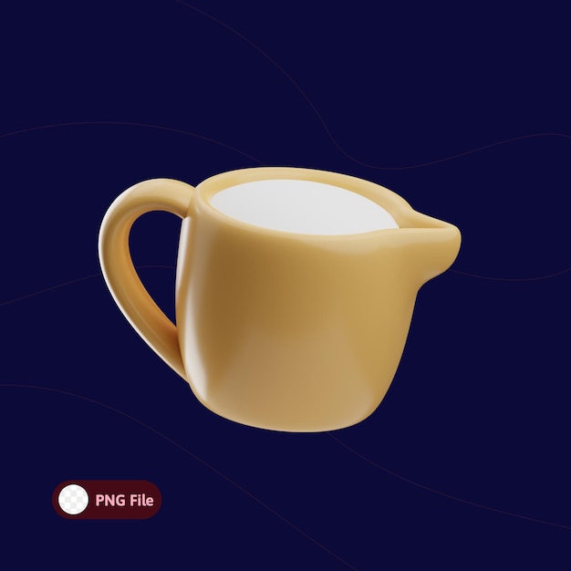 PSD illustrazione 3d della brocca della caffetteria