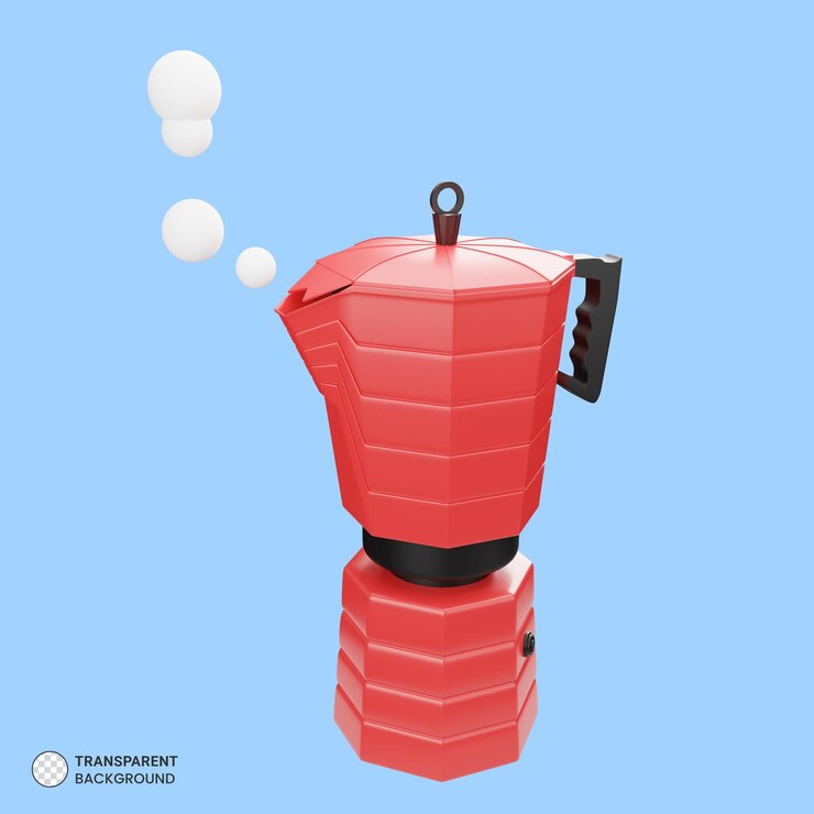 PSD coffee shop moka pot icon isolated 3d render illustration