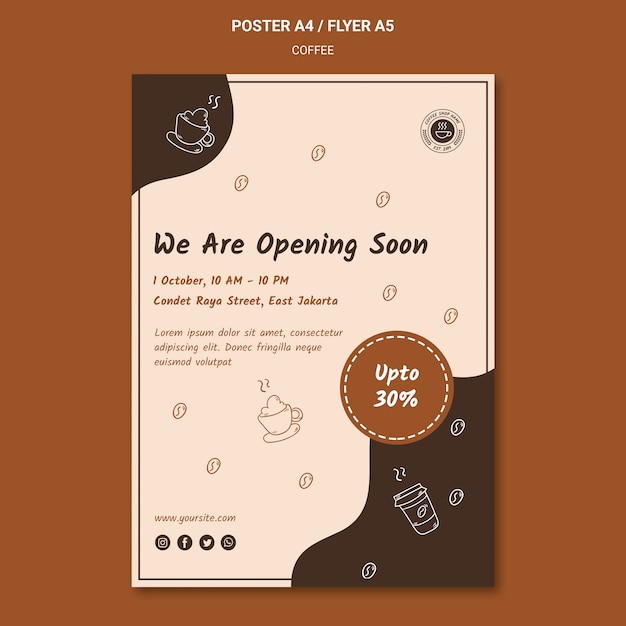 PSD coffee shop poster template