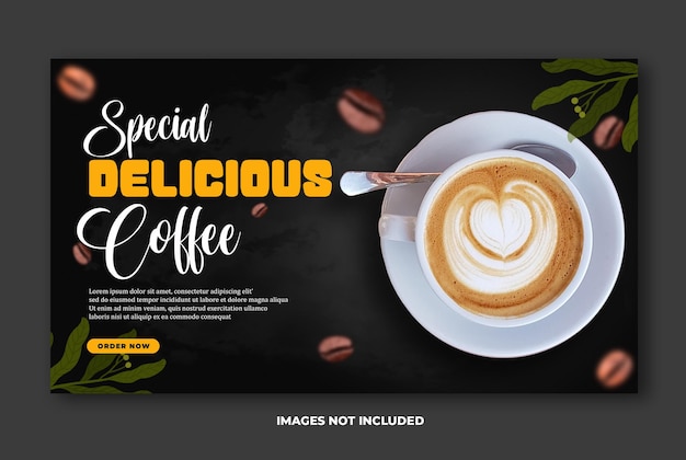 PSD coffee shop social media banner design template