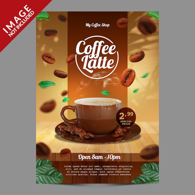 Modello di promozione post sui social media della caffetteria psd premium