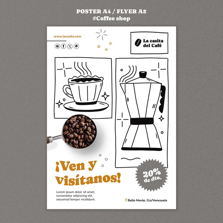 PSD coffee shop template design