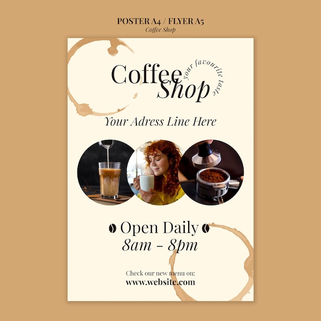 PSD coffee shop template design