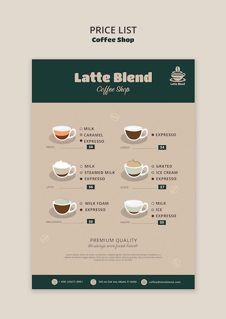 PSD coffee shop template design