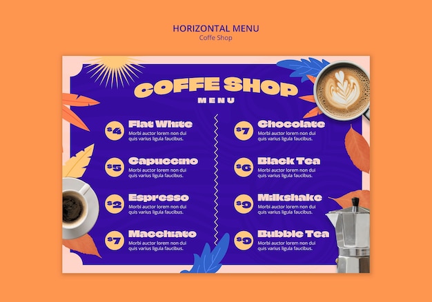 PSD coffee shop template design