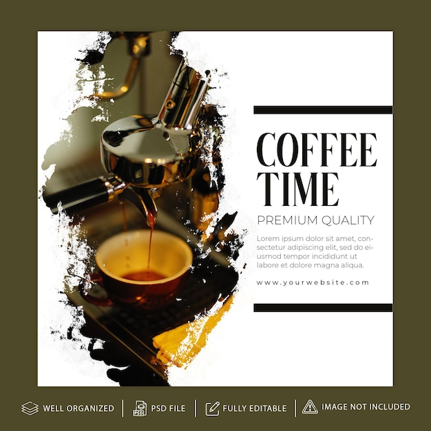 Coffee Social Media Instagram Post or Cover Template