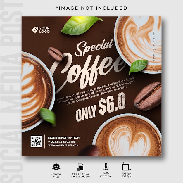 Coffee social media post template