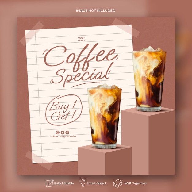 Coffee social media post template