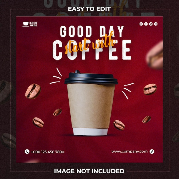 Coffee social media template