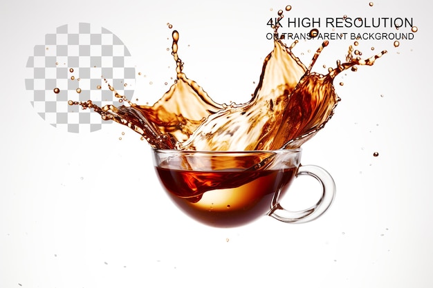 PSD coffee splash on transparent background