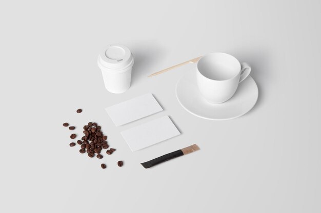 PSD coffee stationery mockup