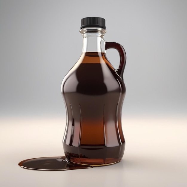 Coffee syrup bottle psd on a white background