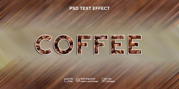 PSD coffee text effect editable