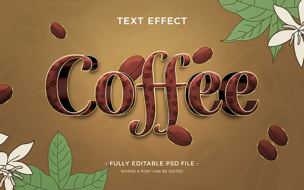 PSD coffee  text effect