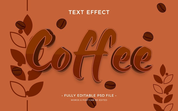 PSD coffee  text effect