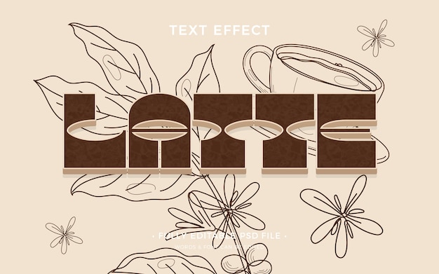 PSD coffee  text effect