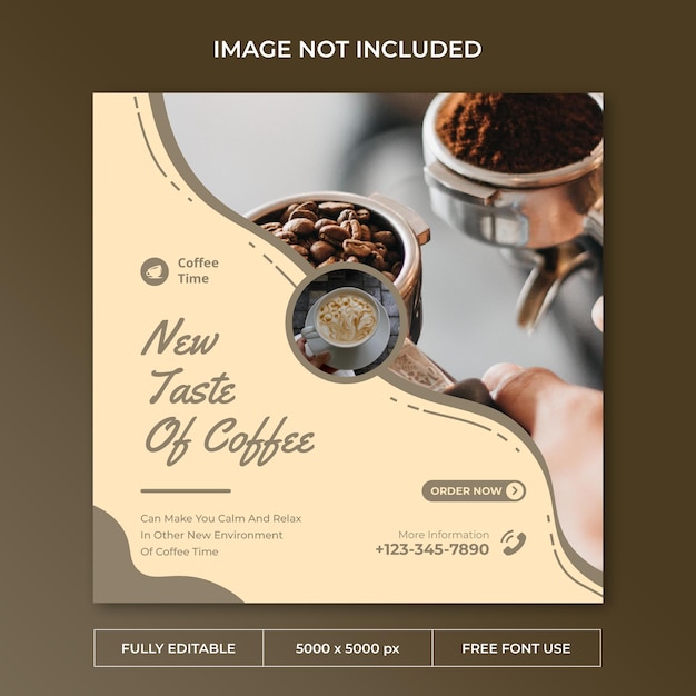 Coffee time instagram post social media template