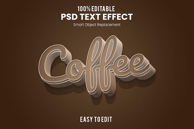 PSD coffee3d text effect