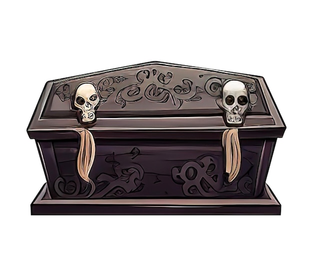 Coffin illustration element png for celebrate halloween