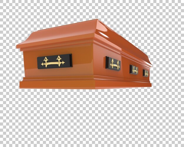 PSD coffin isolated on background 3d rendering illustration