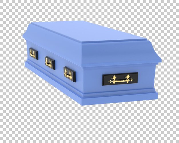 PSD coffin isolated on background 3d rendering illustration