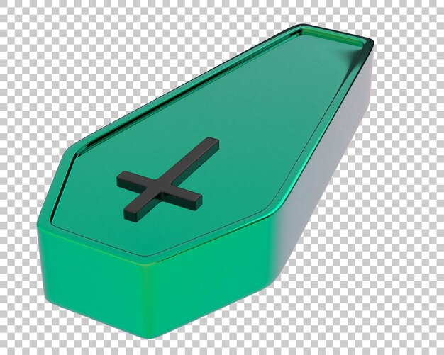 Coffin on transparent background 3d rendering illustration