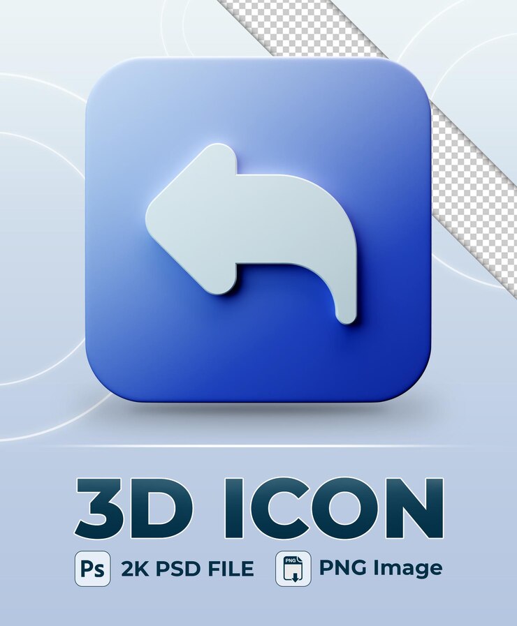 cofnij ikonę strzałki 3d