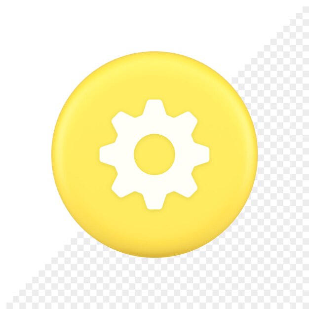 PSD cog gear button web technology setting repair business interface 3d application icon