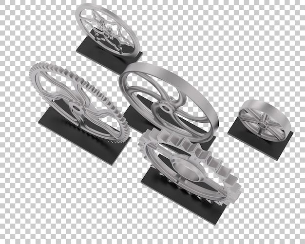 PSD ruote dentate isolate su sfondo trasparente 3d rendering illustrazione