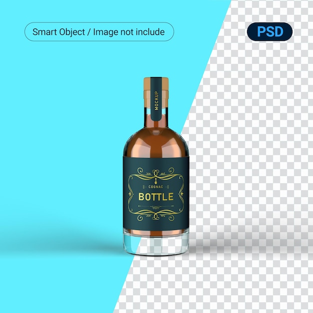 Cognac Glass Bottle Mockup